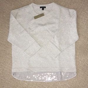 NWOT J Crew Sequin Banded Sweatshirt-like Top